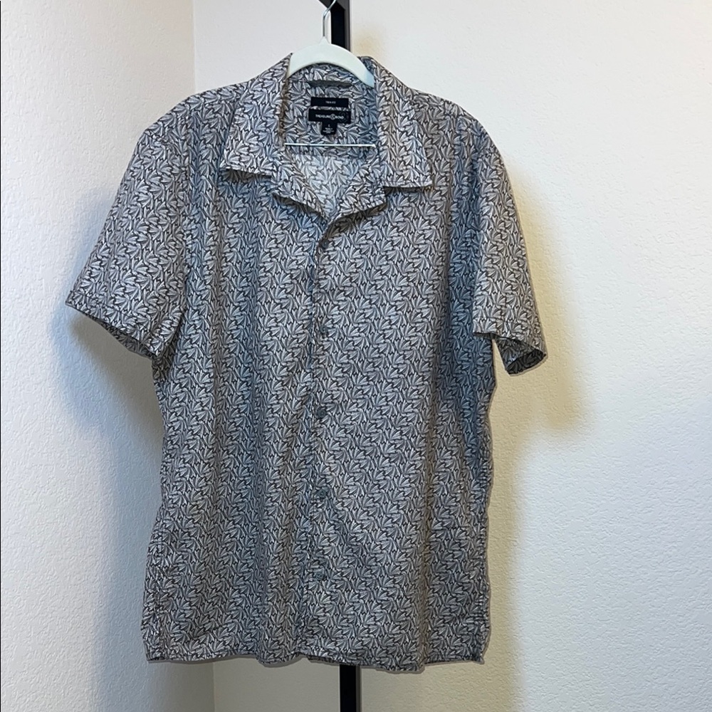Treasure & Bond Black and White Casual Button Down‎ Shirt